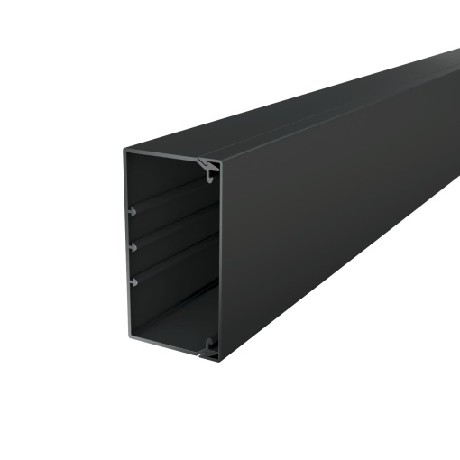 Wall trunking system with base perforation 2000x110x60 Policloreto de vinilo preto RAL 9005