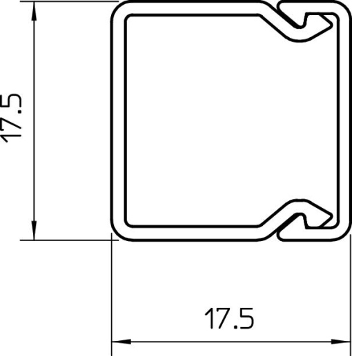 Wall trunking system with base perforation 2000x20x20 Policloreto de vinilo preto RAL 9005