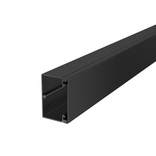 Calha com base perfurada 2000x60x40 Policloreto de vinilo preto RAL 9005