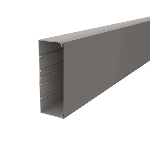 Calha com base perfurada 80x210x2000 Policloreto de vinilo cinzento pedra RAL 7030