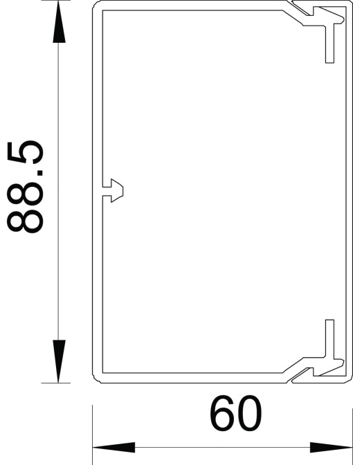 Calha com base perfurada 60x90x2000 Policloreto de vinilo cinzento claro RAL 7035