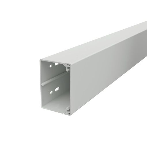 Calha com base perfurada 60x90x2000 Policloreto de vinilo cinzento claro RAL 7035