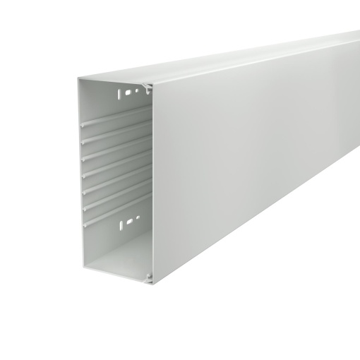 Calha com base perfurada 100x230x2000 Policloreto de vinilo cinzento claro RAL 7035