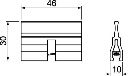 Auxiliar de montagem para WDK 40060 e superior 52,1x9,5x30 Polipropileno cor-de-laranja pastel RAL 2003
