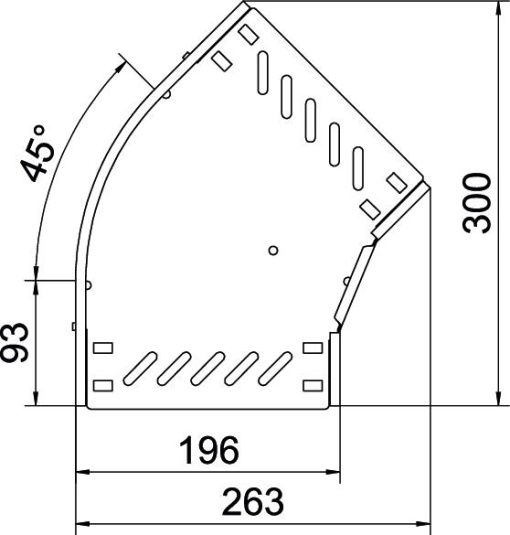 45 bend for cable tray, horizontal 35x200 Aço Galvanizado por imersão a quente após maquinação zinco