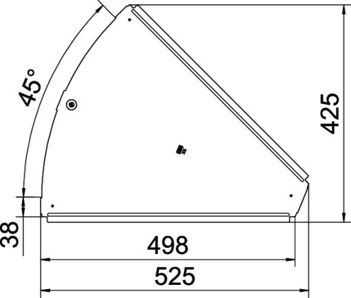 Tampa para ângulo 45 B500mm Aço galvanizado pelo método Sendzimir zinco