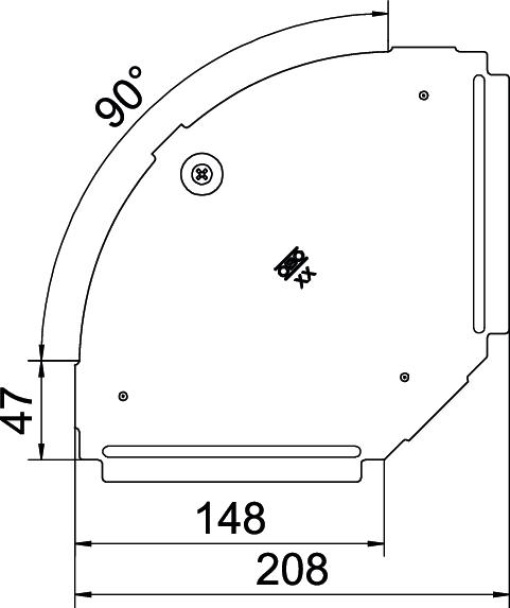 Tampa para ângulo 90º B150mm Aço Galvanização continuazincoalumínio, Double Dip zinco