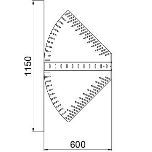 Ângulo variável horizontal 60x600 Aço galvanizado pelo método Sendzimir zinco