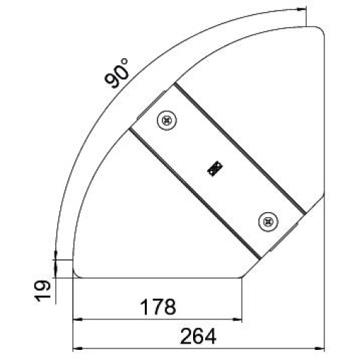 Tampa para ângulo variável B200mm Aço inoxidável A4 1.4571 brilhante, pós-tratamento aço inoxidável