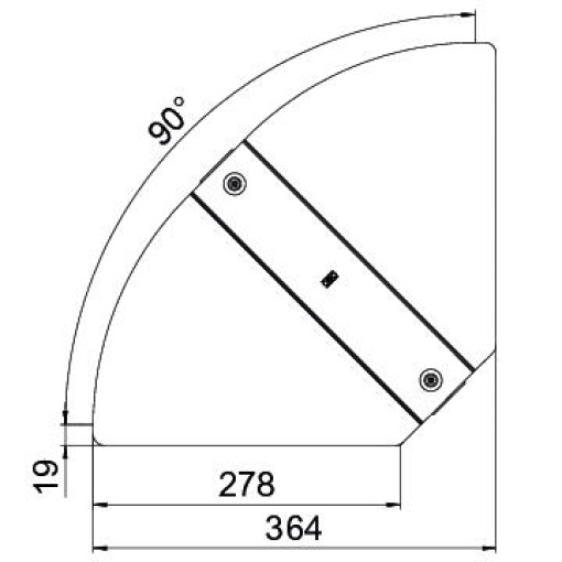 Tampa para ângulo variável B300mm Aço inoxidável A4 1.4571 brilhante, pós-tratamento aço inoxidável