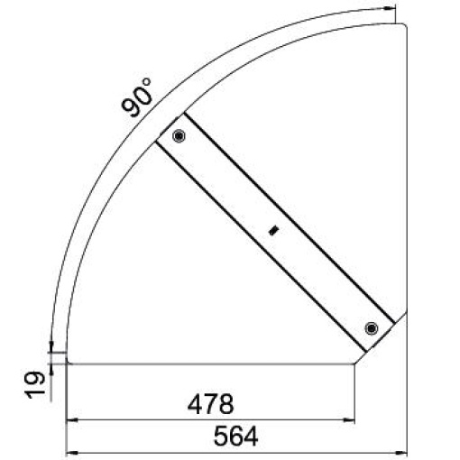 Tampa para ângulo variável B500mm Aço inoxidável 1.4571 A4 1.4571 brilhante, pós-tratamento aço inoxidável