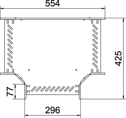 Derivação em T para caminho cabos, horizontal 60x300 Aço galvanizado pelo método Sendzimir zinco