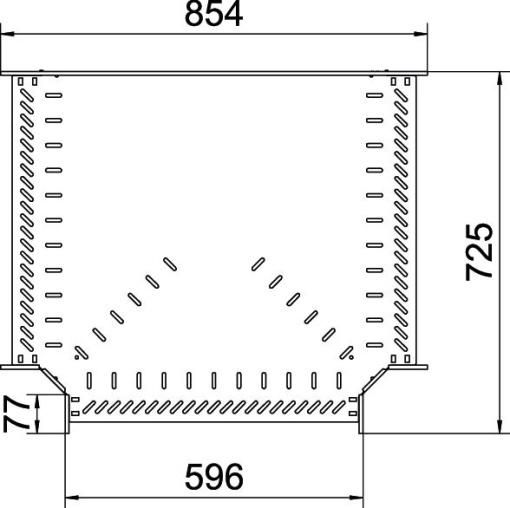 Derivação em T para caminho cabos, horizontal 60x600 Aço galvanizado pelo método Sendzimir zinco