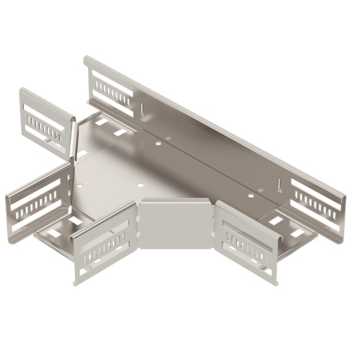 T piece for cable tray, horizontal 60x100 Aço inoxidável A4 1.4571 brilhante, pós-tratamento aço inoxidável