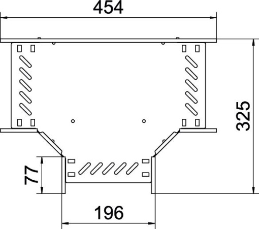 Derivação em T para caminho cabos, horizontal 85x200 Aço galvanizado pelo método Sendzimir zinco