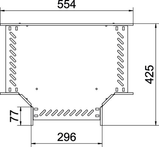 Derivação em T para caminho cabos, horizontal 85x300 Aço galvanizado pelo método Sendzimir zinco