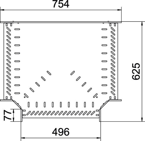 Derivação em T para caminho cabos, horizontal 85x500 Aço galvanizado pelo método Sendzimir zinco