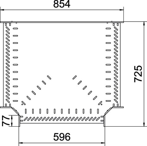 Derivação em T para caminho cabos, horizontal 85x600 Aço galvanizado pelo método Sendzimir zinco