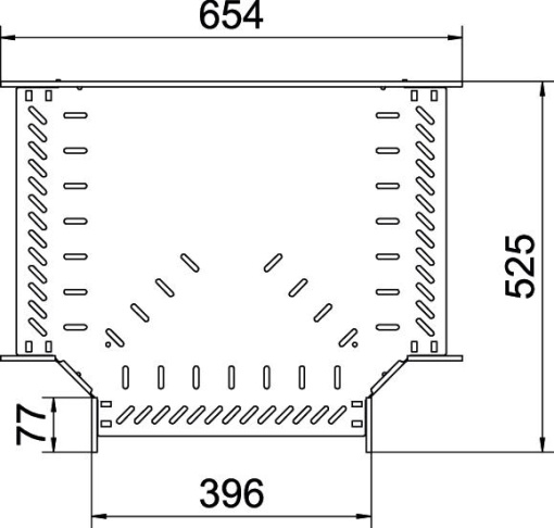 Derivação em T para caminho cabos, horizontal 110x400 Aço galvanizado pelo método Sendzimir zinco