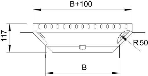 Derivação simples com 2 uniões curvas 35x300 Aço galvanizado por imersão a quente após maquinação