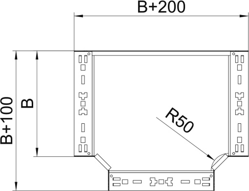 Derivação em T com união de encaixe rápido 35x100 Aço galvanizado pelo método Sendzimir
