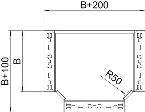 Derivação em T com união de encaixe rápido 85x500 Aço galvanizado por imersão a quente após maquinação