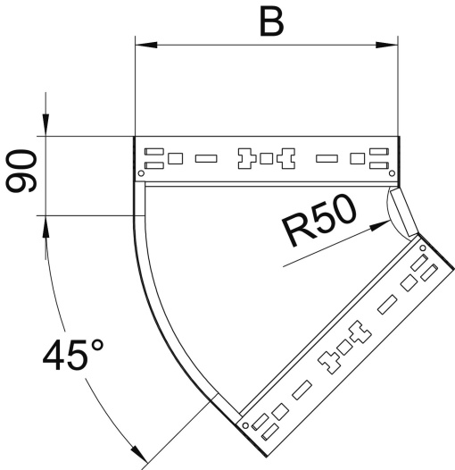 Ângulo 45 com união de encaixe rápido 110x100 Aço galvanizado pelo método Sendzimir