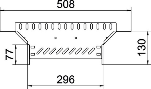 Derivação simples para caminho de cabos em chapa 85x300 Aço galvanizado pelo método Sendzimir zinco