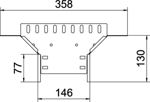 Derivação simples para caminho de cabos em chapa 110x150 Aço galvanizado pelo método Sendzimir zinco