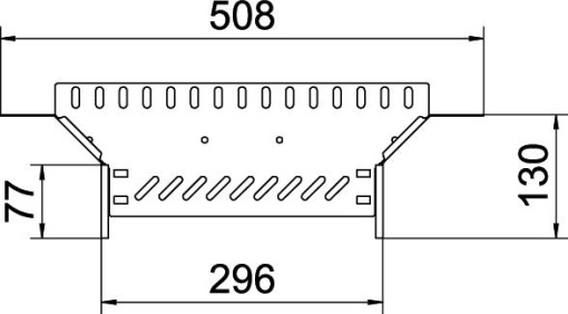 Derivação simples para caminho de cabos em chapa 110x300 Aço galvanizado pelo método Sendzimir zinco