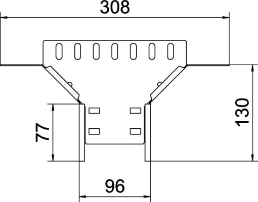 Derivação simples para caminho de cabos em chapa 85x100 Aço Galvanizado por imersão a quente após maquinação zinco