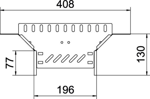 Derivação simples para caminho de cabos em chapa 85x200 Aço Galvanizado por imersão a quente após maquinação zinco