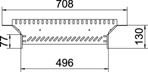 Derivação simples para caminho de cabos em chapa 85x500 Aço Galvanizado por imersão a quente após maquinação zinco