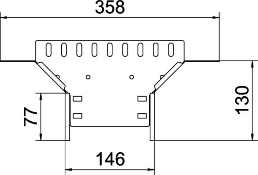 Derivação simples para caminho de cabos em chapa 110x150 Aço Galvanizado por imersão a quente após maquinação zinco