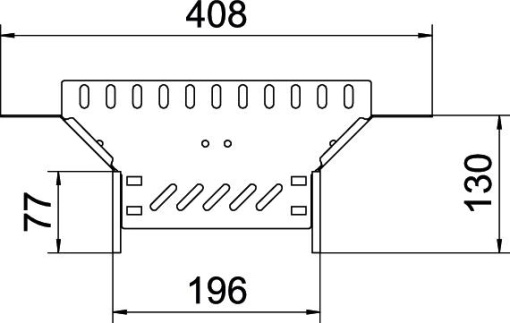 Derivação simples para caminho de cabos em chapa 110x200 Aço Galvanizado por imersão a quente após maquinação zinco