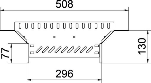 Derivação simples para caminho de cabos em chapa 110x300 Aço Galvanizado por imersão a quente após maquinação zinco