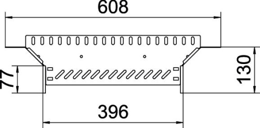 Derivação simples para caminho de cabos em chapa 110x400 Aço Galvanizado por imersão a quente após maquinação zinco