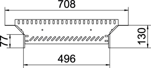 Derivação simples para caminho de cabos em chapa 110x500 Aço Galvanizado por imersão a quente após maquinação zinco