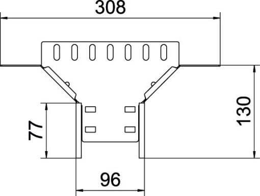 Derivação simples para caminho de cabos em chapa 60x100 Aço inoxidável, livre de ferrugem A2 1.4301 brilhante, pós-tratamento aço inoxidável