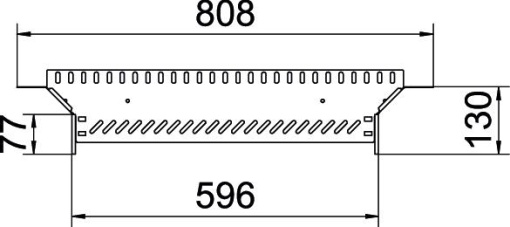 Derivação simples para caminho de cabos em chapa 60x600 Aço inoxidável, livre de ferrugem A2 1.4301 brilhante, pós-tratamento aço inoxidável