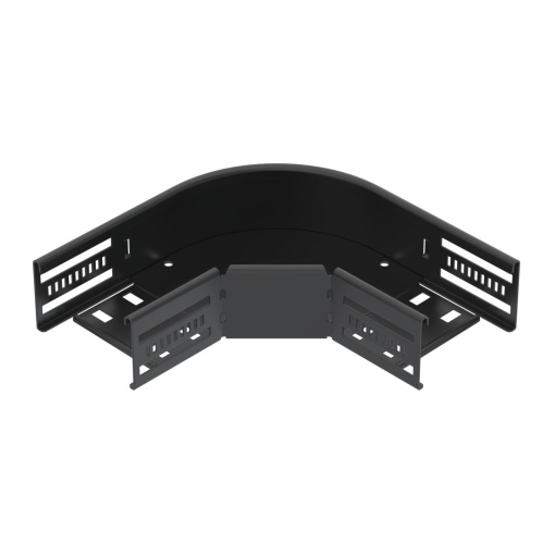 Ângulo 90º para caminho cabos, horizontal 60x100 Aço PES135 - Poliéster preto RAL 9005