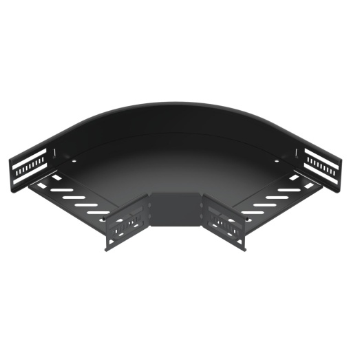 Ângulo 90º para caminho cabos, horizontal 60x200 Aço PES135 - Poliéster preto RAL 9005