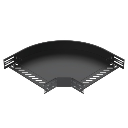 Ângulo 90º para caminho cabos, horizontal 60x300 Aço PES135 - Poliéster preto RAL 9005