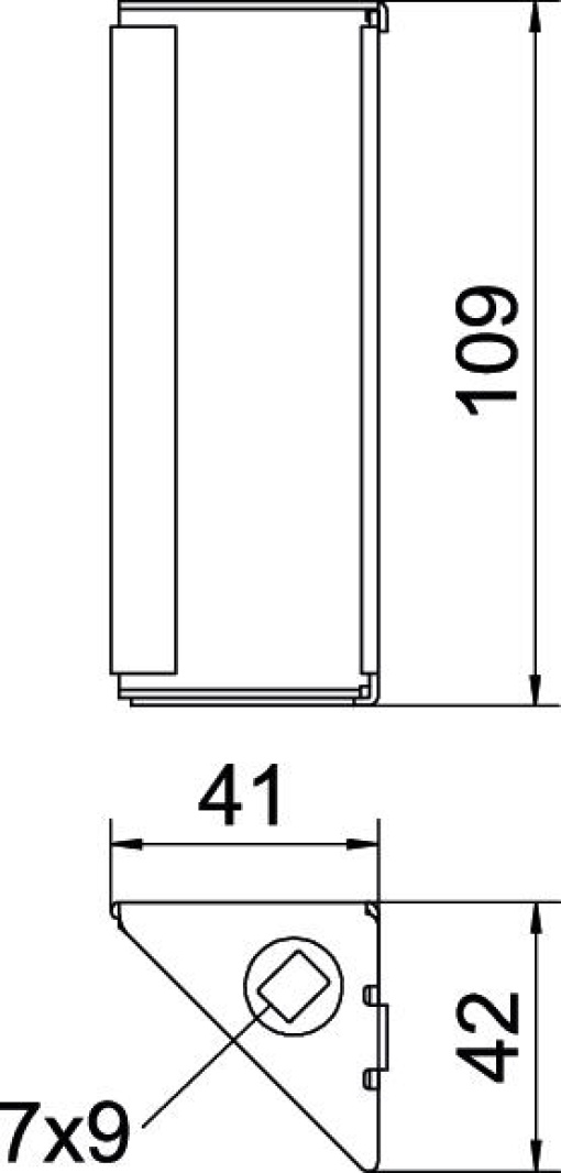 Cover support, edge protection system height 110 mm 109x43x42 Aço galvanizado pelo método Sendzimir zinco