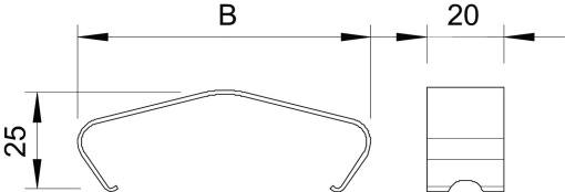 Grampo para tampa para altura lateral 60 mm Aço inoxidável 1.431 A2 1.4310 brilhante, pós-tratamento