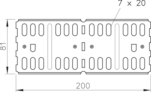 União reta e curva para c. cabos chapa,horizontal 85x200 Aço galvanizado pelo método Sendzimir