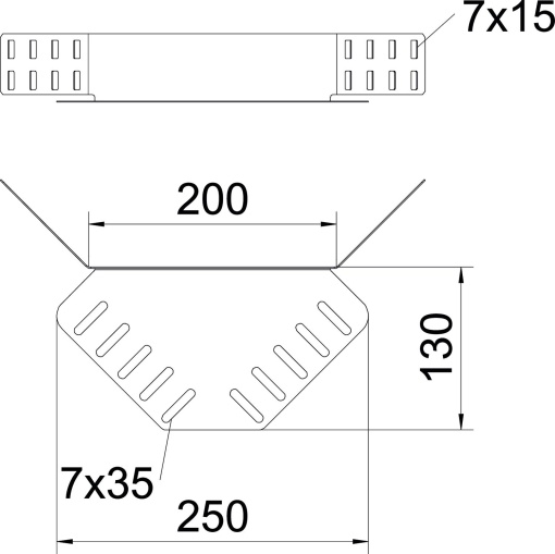 Conector de canto para caminho de cabos em chapa Aço galvanizado pelo método Sendzimir