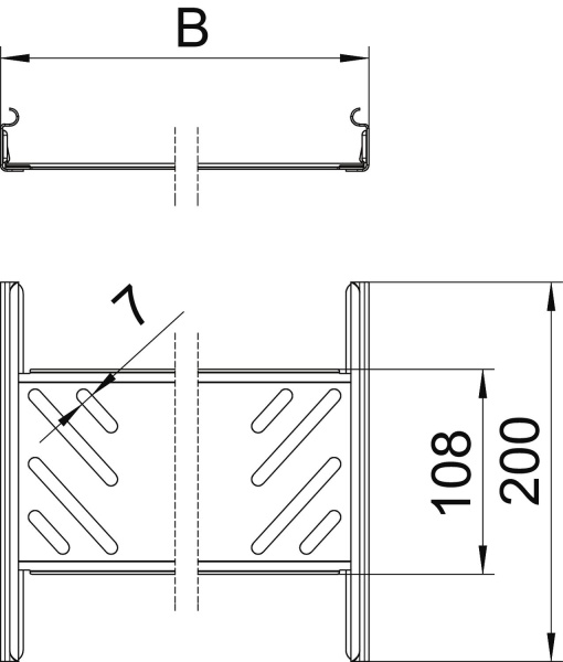 Conjunto de união rápida para caminho de cabos Magic 35x100x200 Aço galvanizado pelo método Sendzimir zinco
