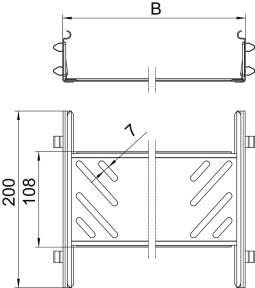 Conjunto de união rápida para caminho de cabos Magic 60x600x200 Aço inoxidável, livre de ferrugem A2 1.4301 brilhante, pós-tratamento