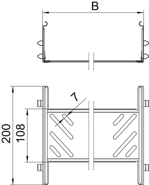 Conjunto de união rápida para caminho de cabos Magic 110x200x200 Aço Galvanização continuazincoalumínio, Double Dip